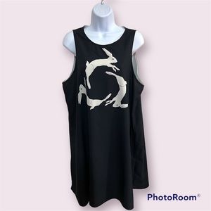 AFI A-Line December Underground Rabbits Dress Silky Material Size XXL